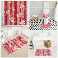 Hawaii Kakau Tribal Bathroom Set With Red Tiare
