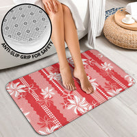 Hawaii Kakau Tribal Bathroom Set With Red Tiare