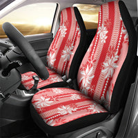 Hawaii Kakau Tribal Car Seat Cover With Red Tiare