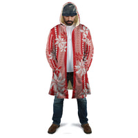 Hawaii Kakau Tribal Cloak With Red Tiare