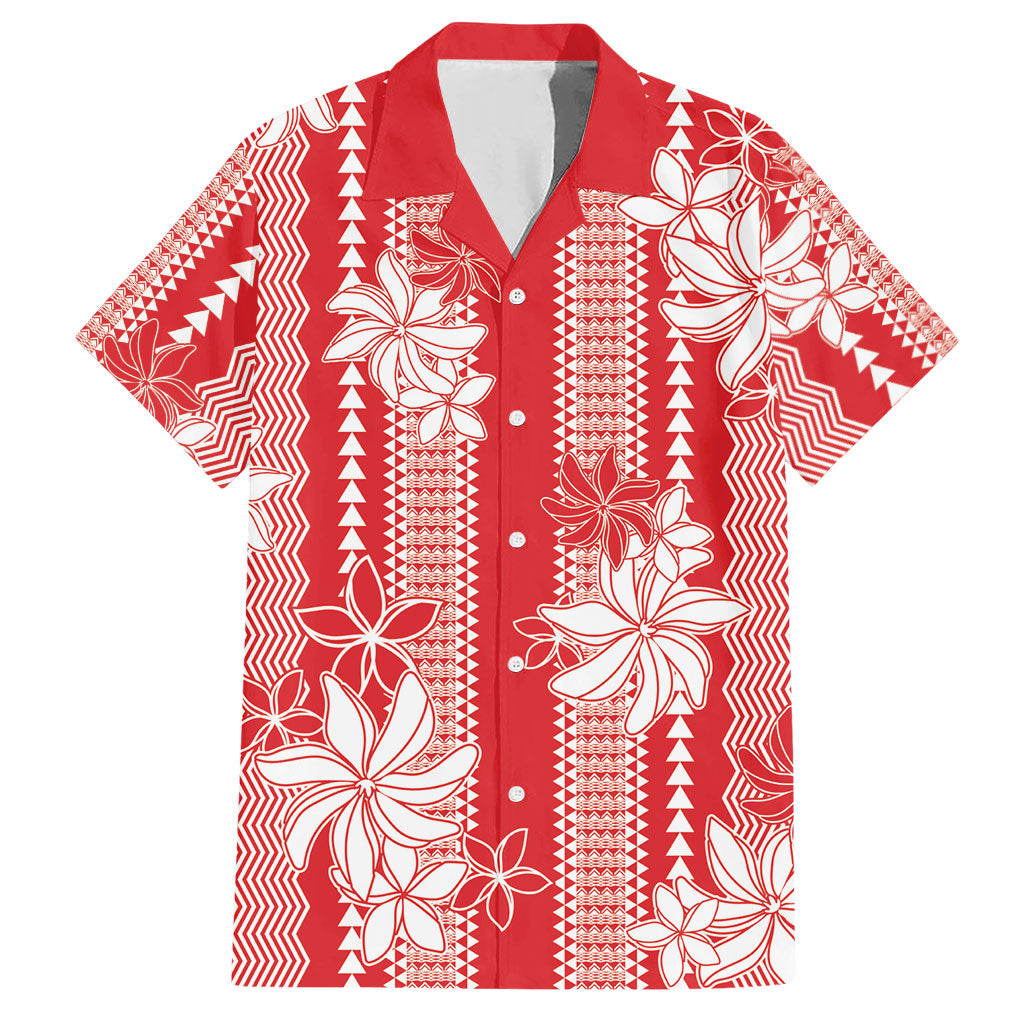 Hawaii Kakau Tribal Hawaiian Shirt With Red Tiare