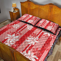 Hawaii Kakau Tribal Quilt Bed Set With Red Tiare