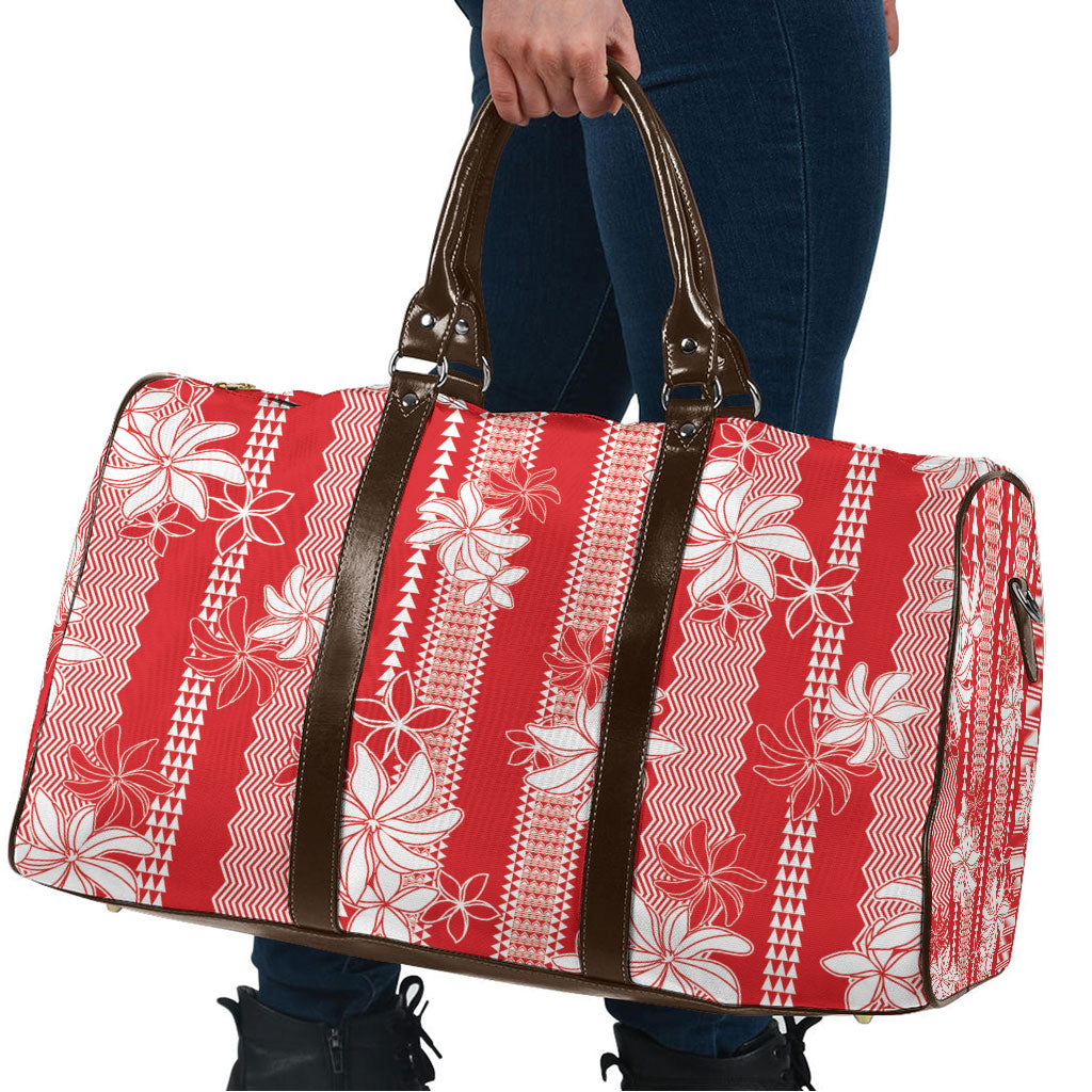 Hawaii Kakau Tribal Travel Bag With Red Tiare