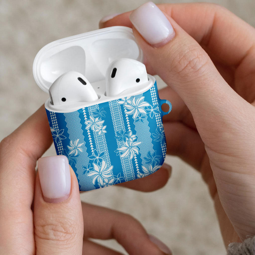 Hawaii Kakau Tribal AirPods Case With Blue Tiare