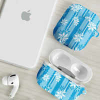 Hawaii Kakau Tribal AirPods Case With Blue Tiare
