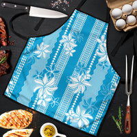 Hawaii Kakau Tribal Apron With Blue Tiare
