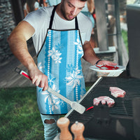 Hawaii Kakau Tribal Apron With Blue Tiare