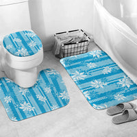 Hawaii Kakau Tribal Bathroom Set With Blue Tiare