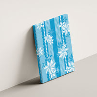 Hawaii Kakau Tribal Canvas Wall Art With Blue Tiare