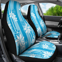Hawaii Kakau Tribal Car Seat Cover With Blue Tiare