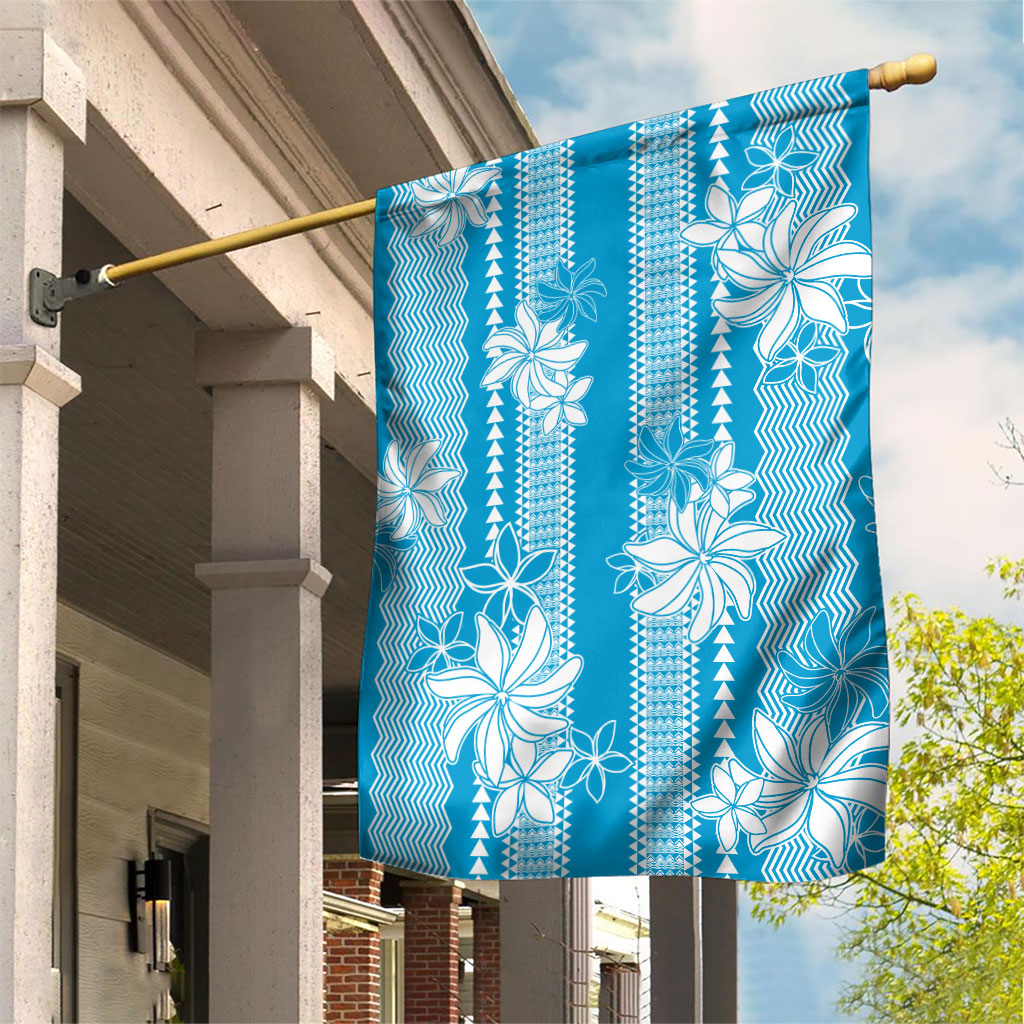 Hawaii Kakau Tribal Garden Flag With Blue Tiare LT05 House Flag Blue - Polynesian Pride