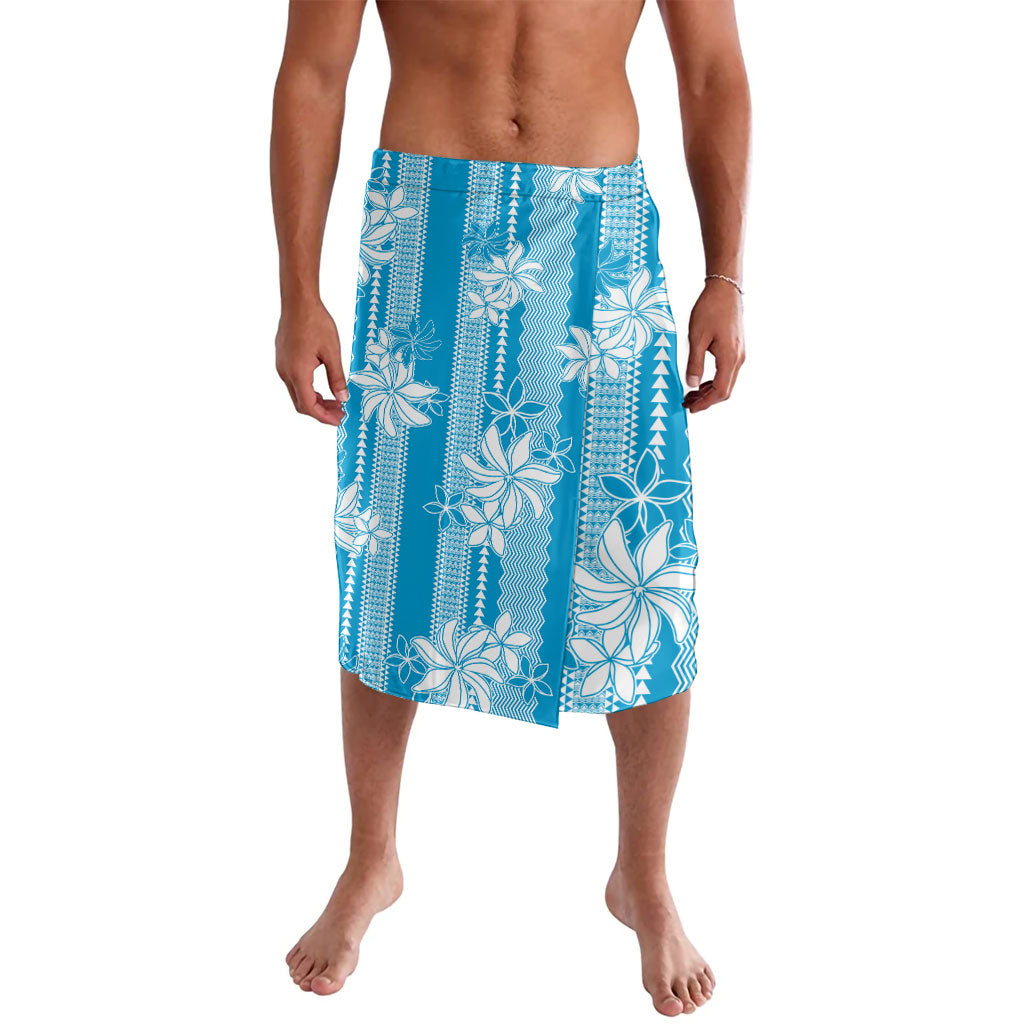 Hawaii Kakau Tribal Lavalava With Blue Tiare
