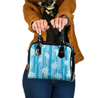 Hawaii Kakau Tribal Shoulder Handbag With Blue Tiare