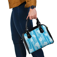 Hawaii Kakau Tribal Shoulder Handbag With Blue Tiare