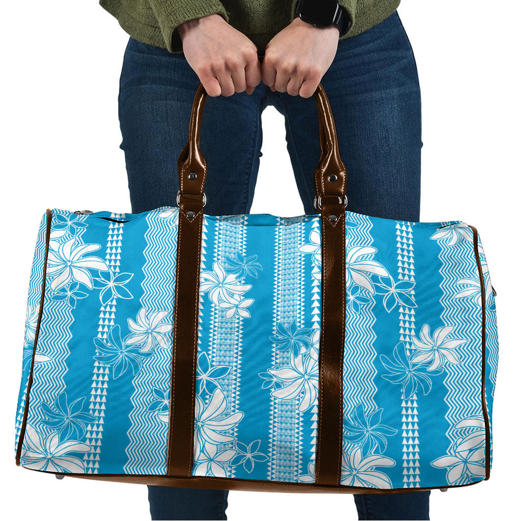 Hawaii Kakau Tribal Travel Bag With Blue Tiare