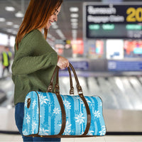 Hawaii Kakau Tribal Travel Bag With Blue Tiare