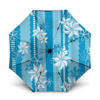 Hawaii Kakau Tribal Umbrella With Blue Tiare