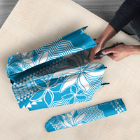 Hawaii Kakau Tribal Umbrella With Blue Tiare