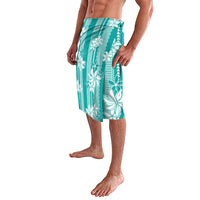 Hawaii Kakau Tribal Lavalava With Teal Tiare