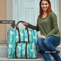 Hawaii Kakau Tribal Travel Bag With Teal Tiare