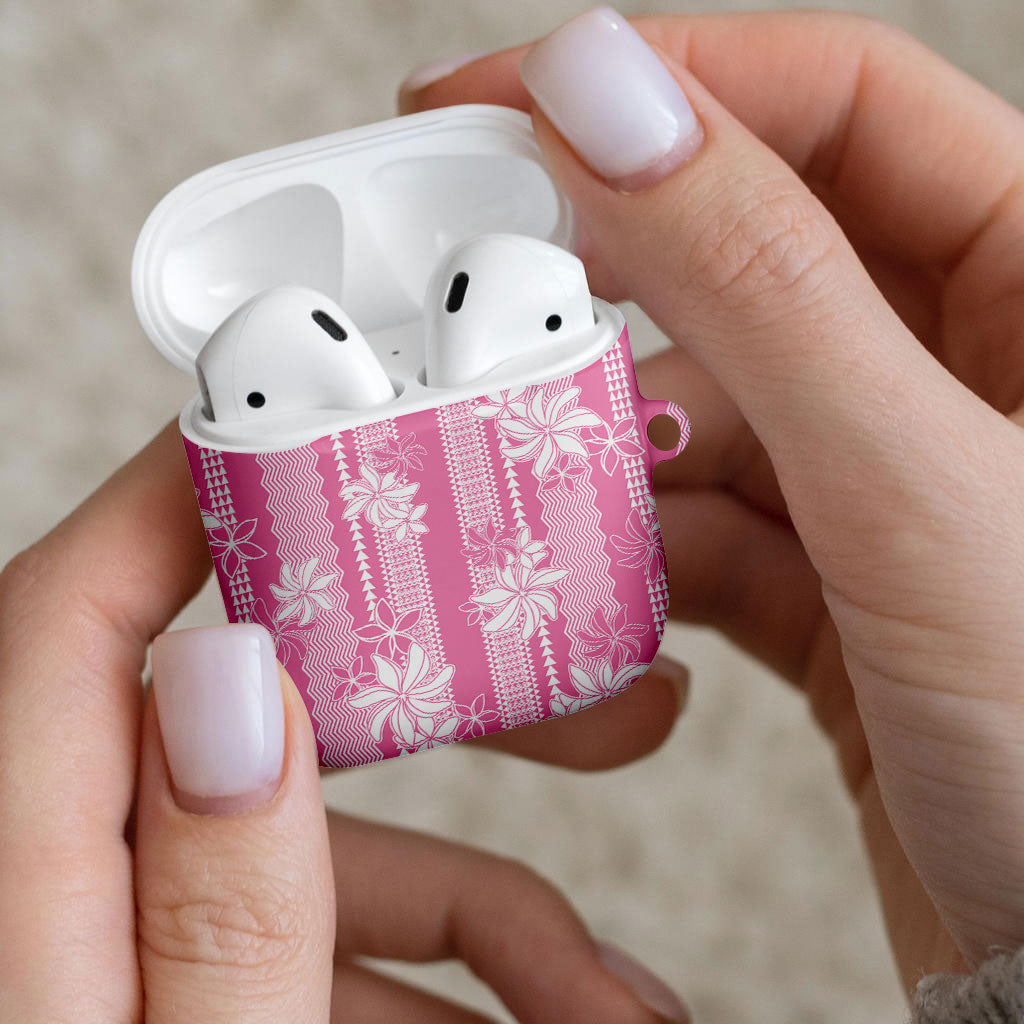 Hawaii Kakau Tribal AirPods Case With Pink Tiare