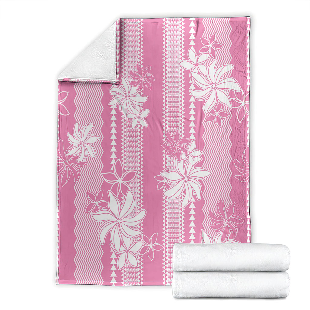 Hawaii Kakau Tribal Blanket With Pink Tiare