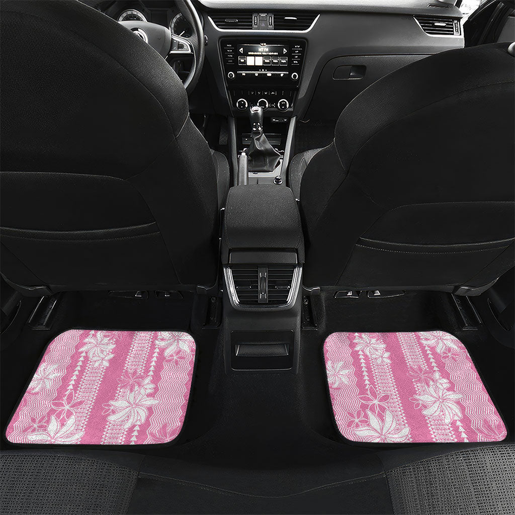 Hawaii Kakau Tribal Car Mats With Pink Tiare