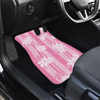 Hawaii Kakau Tribal Car Mats With Pink Tiare