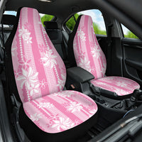 Hawaii Kakau Tribal Car Seat Cover With Pink Tiare