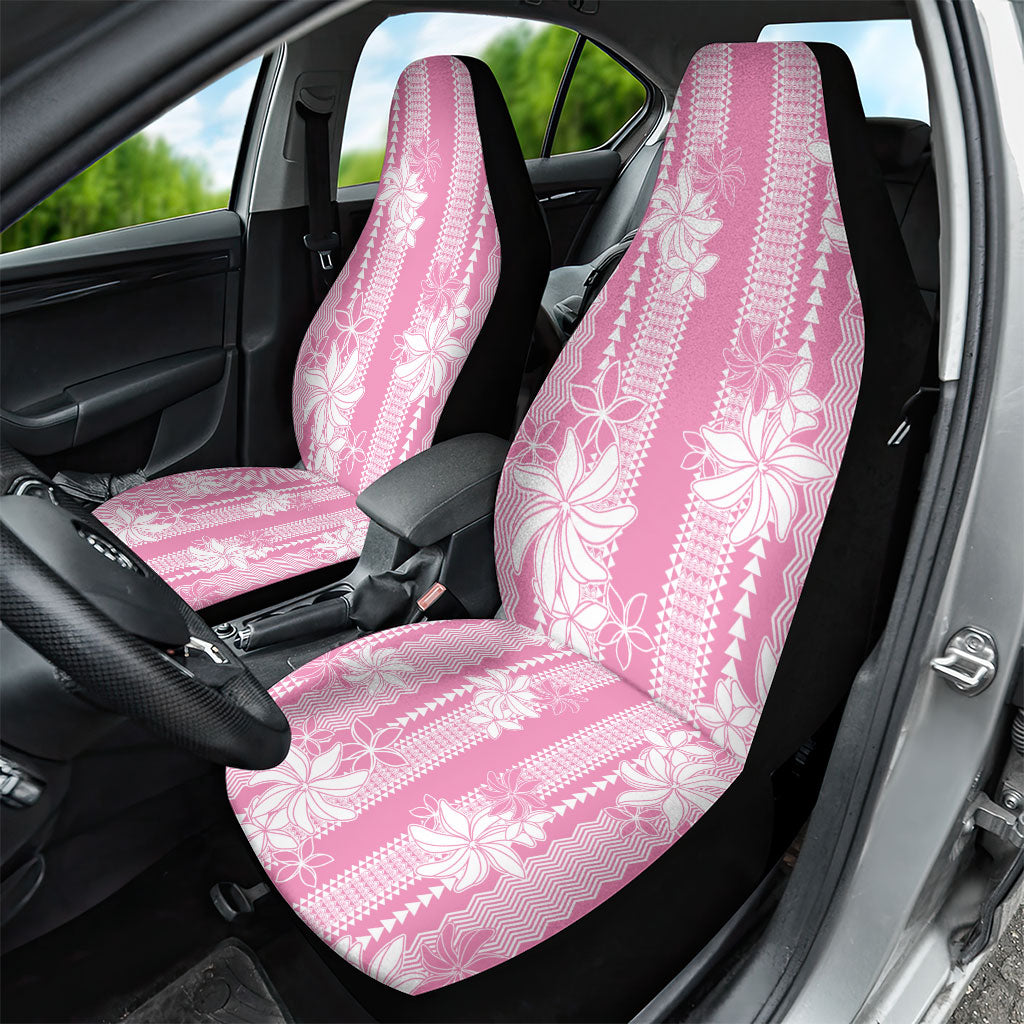 Hawaii Kakau Tribal Car Seat Cover With Pink Tiare