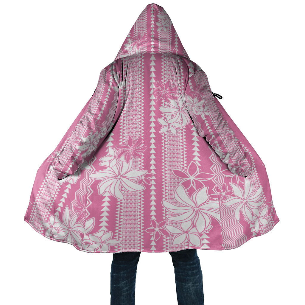 Hawaii Kakau Tribal Cloak With Pink Tiare LT05 Unisex Pink - Polynesian Pride