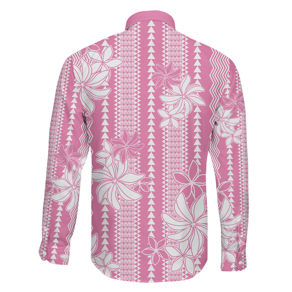 Hawaii Kakau Tribal Family Matching Tank Maxi Dress and Hawaiian Shirt With Pink Tiare