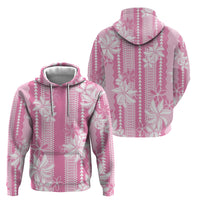 Hawaii Kakau Tribal Hoodie With Pink Tiare