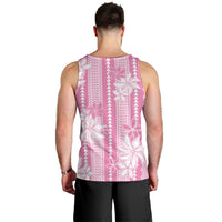 Hawaii Kakau Tribal Men Tank Top With Pink Tiare