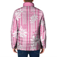 Hawaii Kakau Tribal Padded Jacket With Pink Tiare