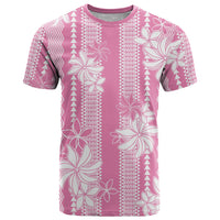 Hawaii Kakau Tribal T Shirt With Pink Tiare