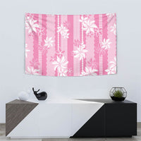 Hawaii Kakau Tribal Tapestry With Pink Tiare