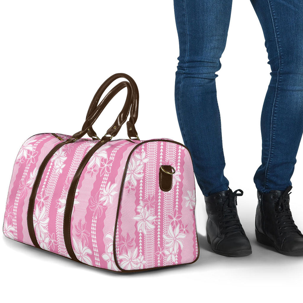 Hawaii Kakau Tribal Travel Bag With Pink Tiare