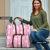 Hawaii Kakau Tribal Travel Bag With Pink Tiare