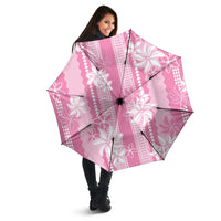 Hawaii Kakau Tribal Umbrella With Pink Tiare
