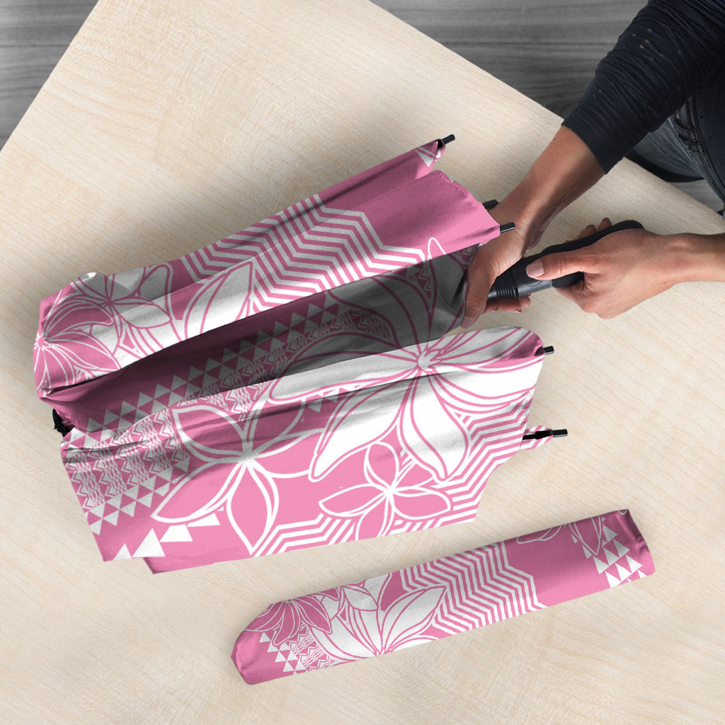 Hawaii Kakau Tribal Umbrella With Pink Tiare