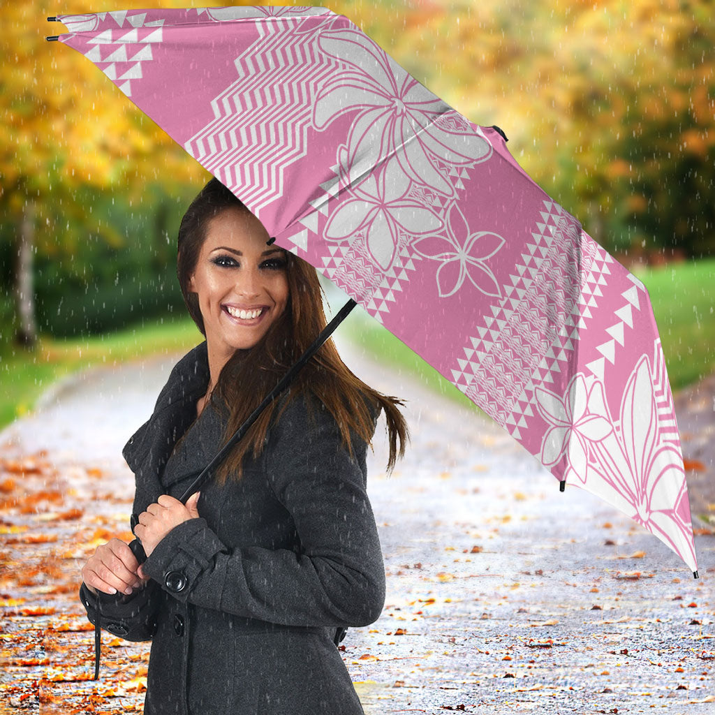 Hawaii Kakau Tribal Umbrella With Pink Tiare