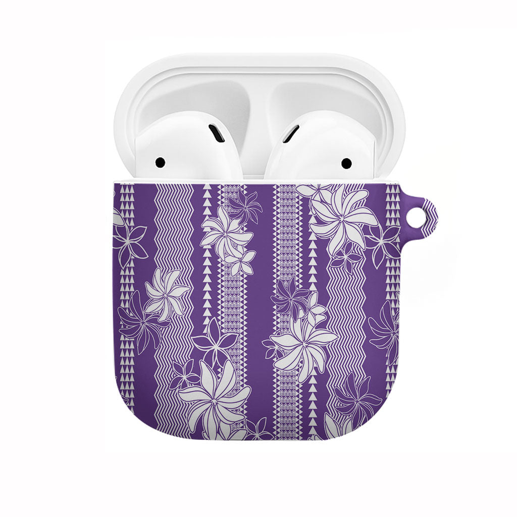Hawaii Kakau Tribal AirPods Case With Purple Tiare LT05 Purple - Polynesian Pride