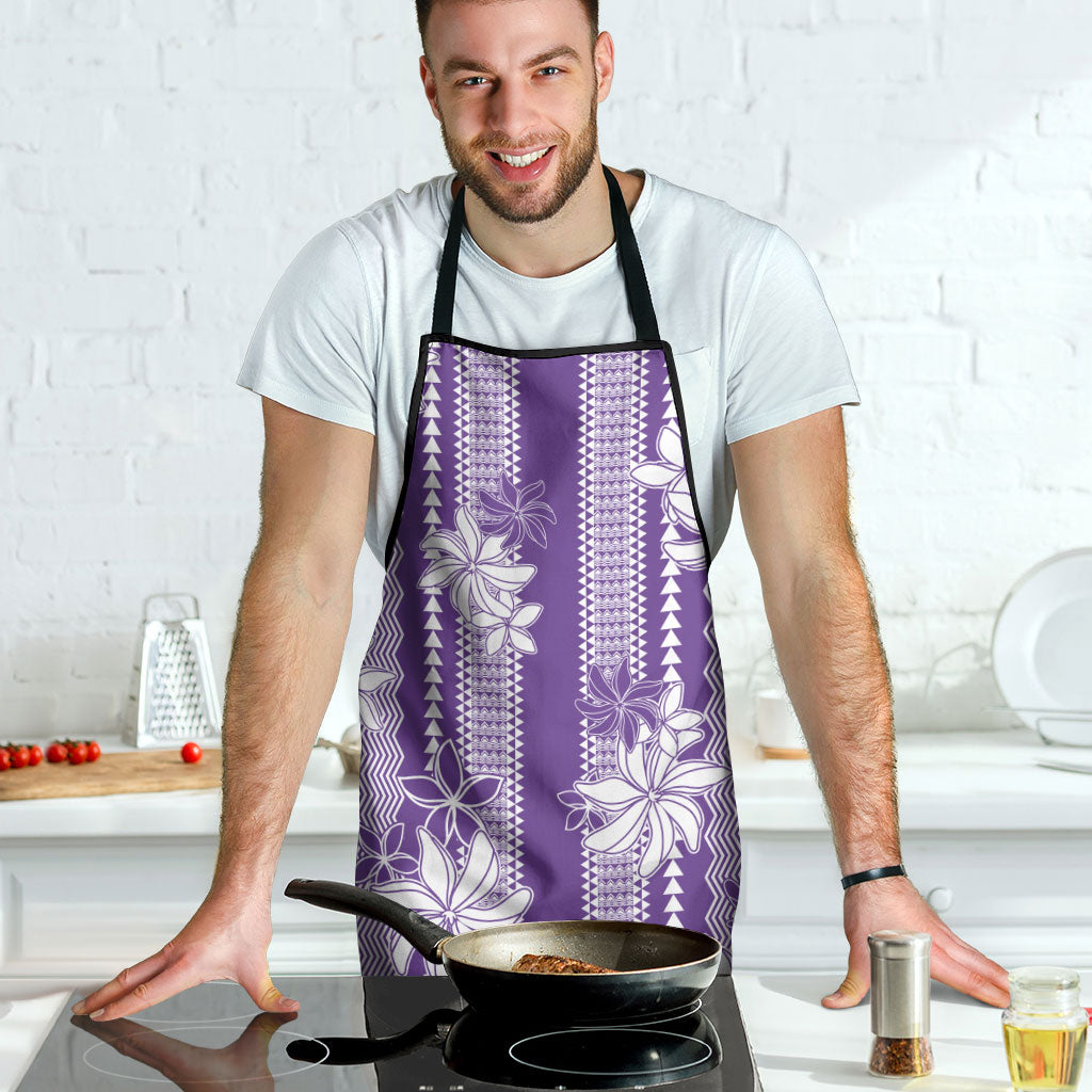 Hawaii Kakau Tribal Apron With Purple Tiare