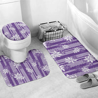 Hawaii Kakau Tribal Bathroom Set With Purple Tiare