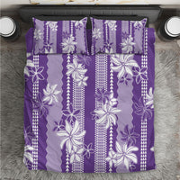 Hawaii Kakau Tribal Bedding Set With Purple Tiare