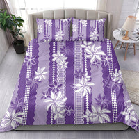 Hawaii Kakau Tribal Bedding Set With Purple Tiare