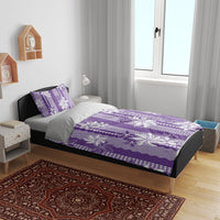 Hawaii Kakau Tribal Bedding Set With Purple Tiare