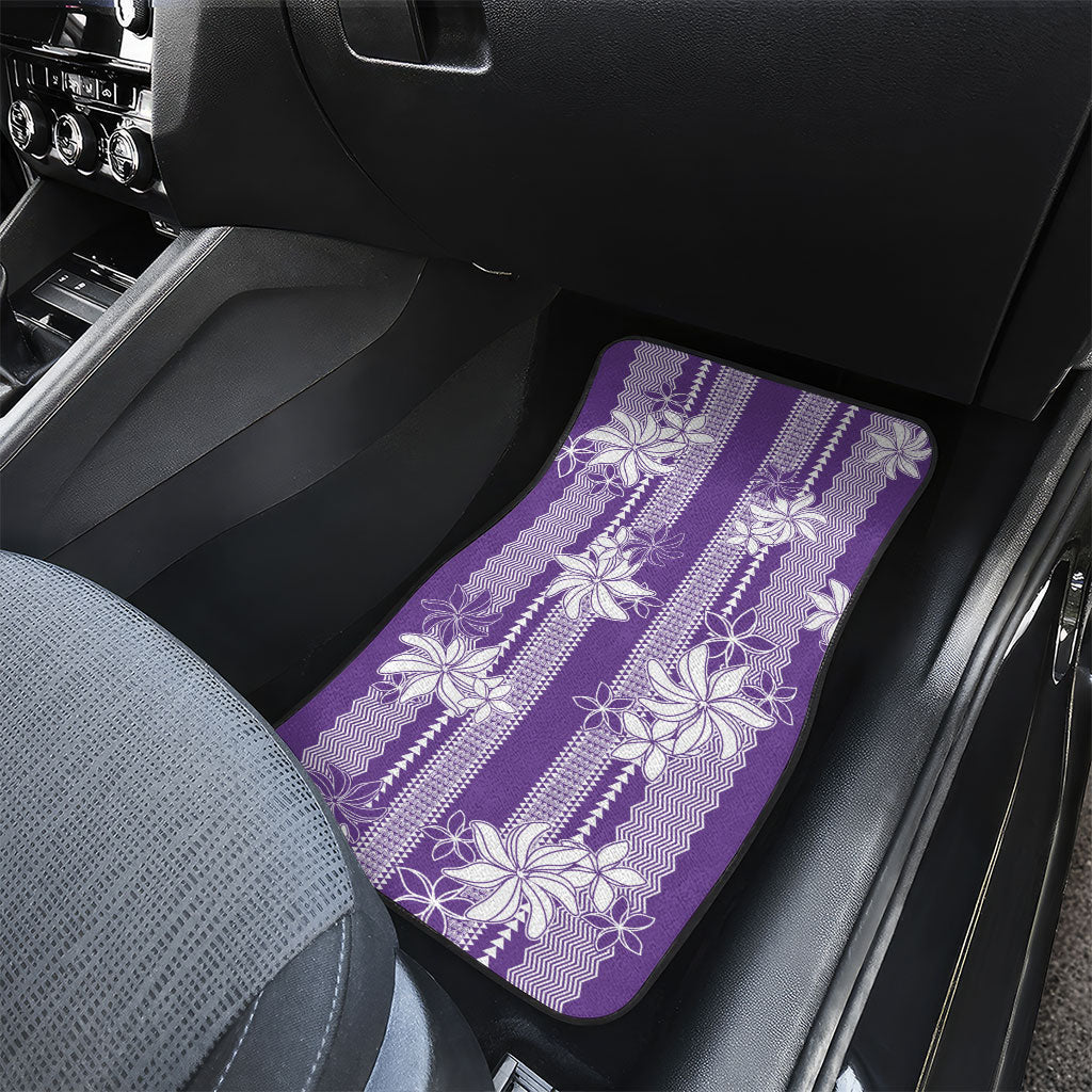 Hawaii Kakau Tribal Car Mats With Purple Tiare
