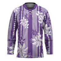 Hawaii Kakau Tribal Hockey Jersey With Purple Tiare